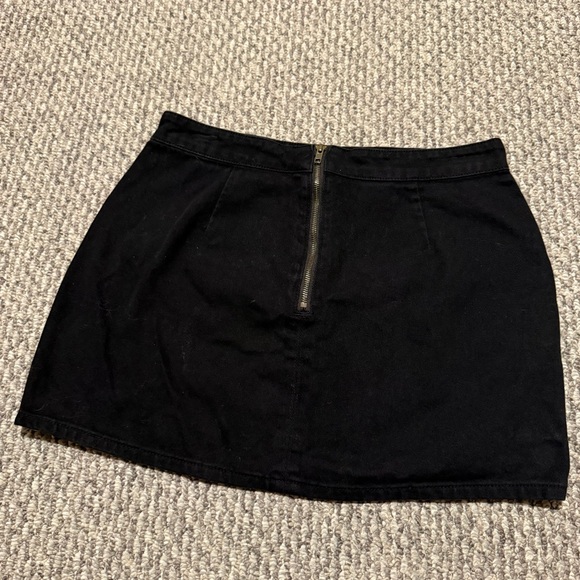 Lioness Lola Black Side Slit Denim Mini Skirt - Picture 6 of 6